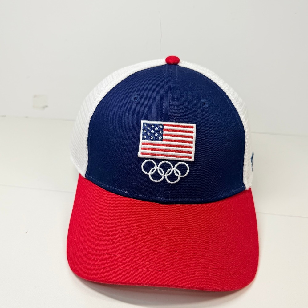 Team USA Olympics Trucker Hat Mens OSFA Red White Blue Patriotic Snapback